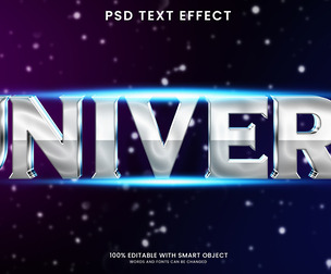Univers PSD Fully Editable Text Effect. Layer Style PSD Mockup Template