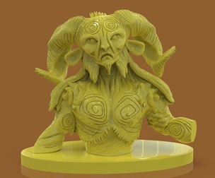 Stylized Pan's Bust Sculpture