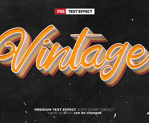 Vintage PSD Fully Editable Text Effect. Layer Style PSD Mockup Template