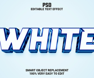 White PSD Fully Editable Text Effect. Layer Style PSD Mockup Template