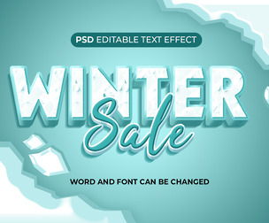 Winter Sale PSD Fully Editable Text Effect. Layer Style PSD Mockup Template