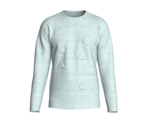Men Light Grey Melange Crewneck Sweatshirt | Marvelous / Clo3d / obj / fbx
