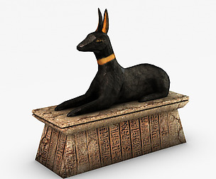 Egyptian Anubis Statue Low poly