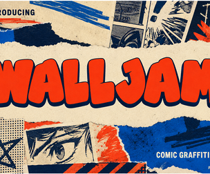 WallJam - Comic Graffiti Display Font Duo with Built-in 3D Shadow