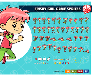 Frisky Girl Game Sprites