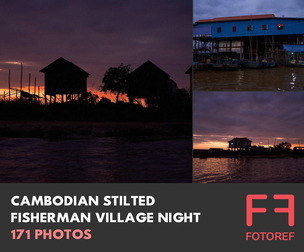 Cambodian Stilted Fisherman Village Night