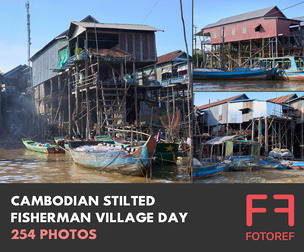 Cambodian Stilted Fisherman Village Day