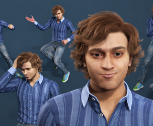 Casual Male Character  Fully Rigged with Facial Expressions