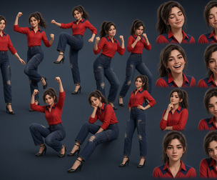 Realistic Professional Female Character 3D Model with Full Body Rig and Facial Animation