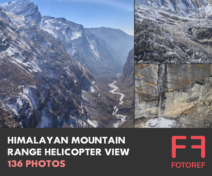 Himalayan Mountain Range Helicopter View