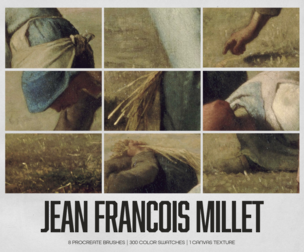 Jean-François Millet Procreate Kit (Procreate Brushes, Canvas Texture & Color Palettes)