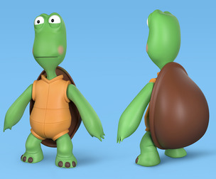 Cute Turtle Cartoon Character