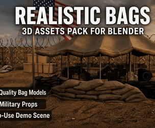 (50) Realistic Bags 3D Assets Pack For Blender Vol 1