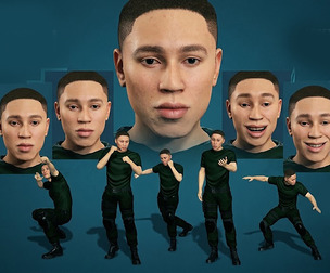 Rigged Asian Male CharacterTactical  Casual Outfit   FBX  Blender