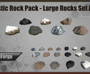Realistic Rock Pack - Large Rocks Set A (UE5 & Unity)