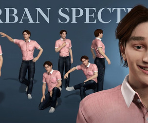 Rigged Young Man Character in Casual Outfit with Dynamic Poses Facial Expressions