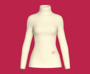 Girls Ribbed Patch-Detail Turtleneck Sweater | Marvelous / Clo3d / obj / fbx