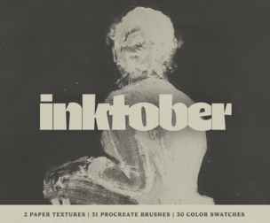 The Inktober Challenge (2026) Procreate Kit (Procreate Brushes & Paper Textures)