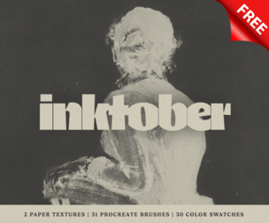 Free Sample - The Inktober Challenge (2026) Procreate Kit (Procreate Brushes & Paper Textures)