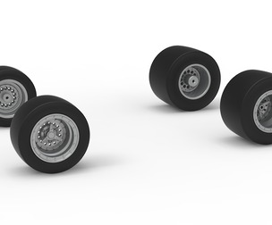 Wheel Set of Vintage Pavement Sprint car Scale 1:25