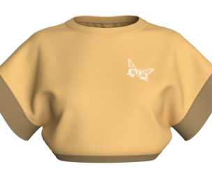 Girls Butterfly Graphic Cropped Top | Marvelous / Clo3d / obj / fbx