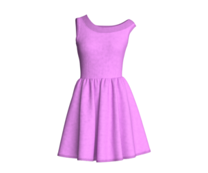 Girls Neckline Sleeveless A Line Mini Dress | Marvelous / Clo3d / obj / fbx