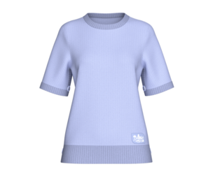 Girls Ribbed Short Sleeve Side Button Slit Sweater | Marvelous / Clo3d / obj / fbx