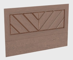 Headboard Bed Wooden Rays in Frame