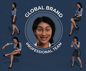 Realistic Business Woman Character  Fully Rigged  Facial Expressions