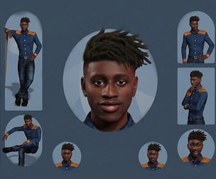Modern African American Youth Game Ready Rigged Character (FBX / Blender)