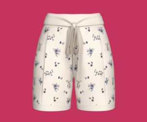 Girls Floral Printed Tie-Waist Bermuda Shorts | Marvelous / Clo3d / obj / fbx