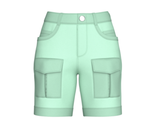 Girls High-Rise Flap Cargo Pocket Shorts | Marvelous / Clo3d / obj / fbx