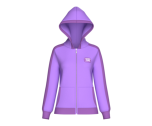 Girls Two Tone Full Zip Hoodie With Patch | Marvelous / Clo3d / obj / fbx