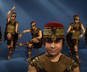 Historical Ethnic Male Warrior  Low Poly Rigged Man with Blendshapes