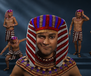 Ancient Egyptian Pharaoh Character  Fully Rigged 3D Model with Facial Expressions