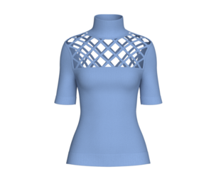 Girls Lattice Cutout Pattern High Neck Top | Marvelous / Clo3d / obj / fbx