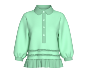 Girls Peter Pan Collar Ruffled Hem Top | Marvelous / Clo3d / obj / fbx