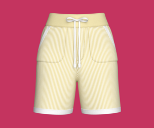 Girls Pin Striped Drawstring Shorts | Marvelous / Clo3d / obj / fbx