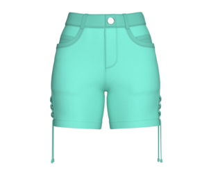 Girls Side Lace-Up High Waisted Shorts | Marvelous / Clo3d / obj / fbx