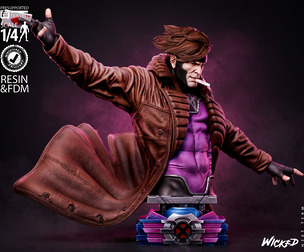 Wicked Marvel Gambit Portrait Bust: Tested and ready for 3D printing