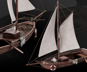 Wooden Sailing Boat - Medieval Style