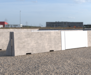 Single Metal Gates for Fenced Concrete Barrier 250x100