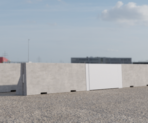 Single Metal Gates for Fenced Concrete Barrier 250x110