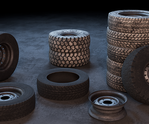 Dirty and Painted Tires