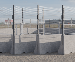 Barriers Type L 130x300 Fence type B Big Windows