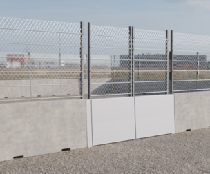 Metal Gates for Fenced Concrete Barrier Type B 130x400
