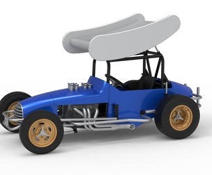 Vintage Winged Supermodified stock car for Dirt V2 Scale 1:25
