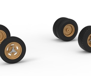 Wheel Set of Vintage Dirt Supermodified V2 Scale 1:25