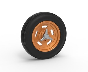 Wheel of Vintage Dirt race car V5 Scale 1:25