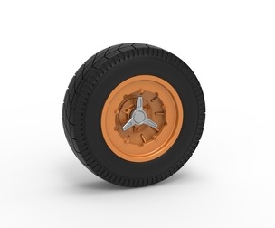 Wheel of Vintage Dirt race car V6 Scale 1:25